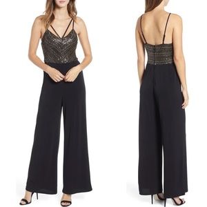 Nordstrom Leith Wide Leg Sequin Jumpsuit sz. L